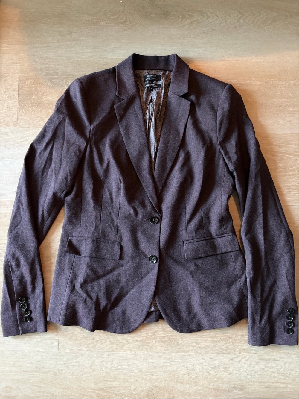 RW&CO Plum Purple Tailored Two Button Blazer Size 6